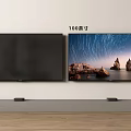 100 Inch Wall Mounted TVs With Black Screen And Starry Sky Rock Scenic