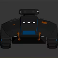 Futuristic Black Tank With Blue Accents And Sci Fi Design