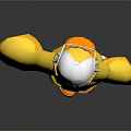 Cute 3D Cartoon Character Wearing Yellow Hoodie White Hat And Orange Shoes