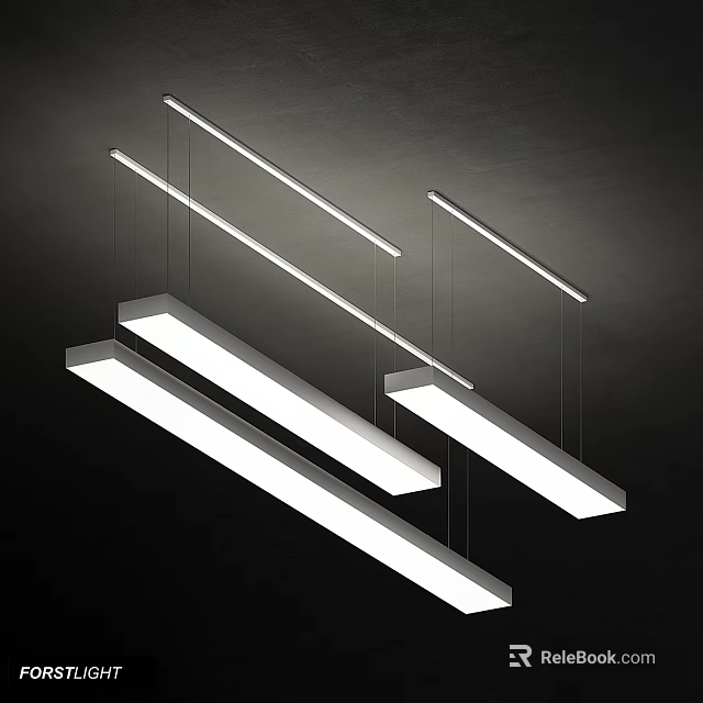 Modern Slim Linear White LED Ceiling Lights for Contemporary Interior Lighting Design 3d model