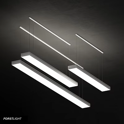 Modern Slim Linear White LED Ceiling Lights for Contemporary Interior Lighting Design 3d model