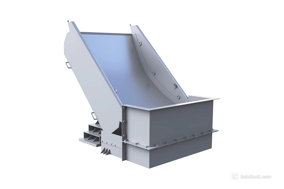 Heavy Duty Industrial Equipment With Inclined Metal Structure For Material Handling 3d model 