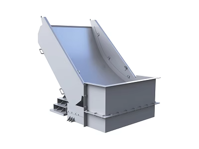 Heavy Duty Industrial Equipment With Inclined Metal Structure For Material Handling 3d model
