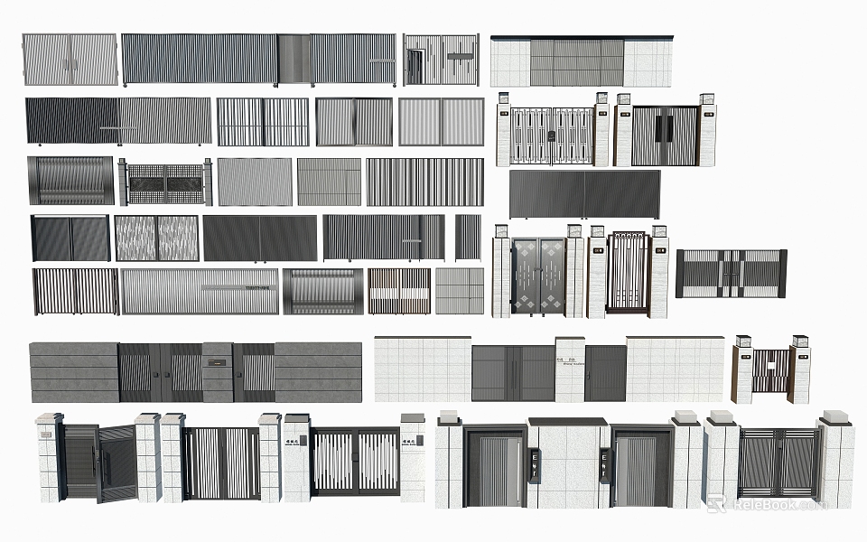Iron Art Gate And Fence Design Variations For Different Styles 3d model 