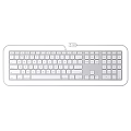 White Wired Computer Keyboard With Integrated Numeric Keypad And Sleek Design 3d model