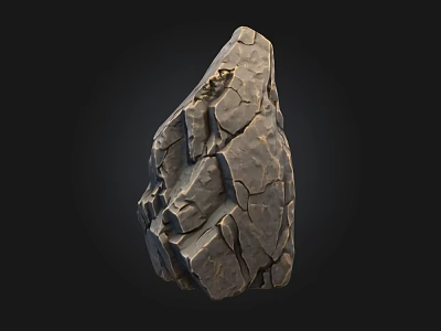 Natural Cracked Stone And Wood Elements For Interior Decor Design Ideas 3d model
