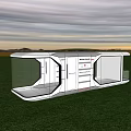 Modern White Guesthouse Building With Large Glass Windows And Green Grass Surroundings