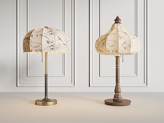 French Table Lamp Antique Table Lamp 3d model