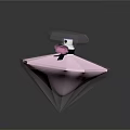 Luxurious Transparent Perfume Bottle With Pink Liquid Crystal Cap And Black Ribbon