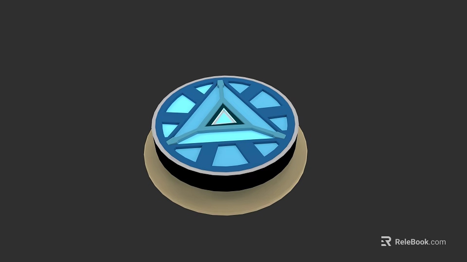Modern Circular Blue Electronic Component With Geometric Pattern Design 3d model 