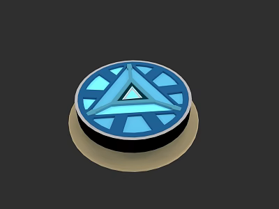 Modern Circular Blue Electronic Component With Geometric Pattern Design 3d model