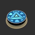 Modern Circular Blue Electronic Component With Geometric Pattern Design