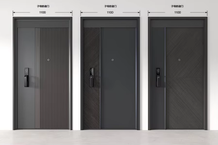 Modern anti-theft door child-mother door entry door password door smart door lock villa door password fingerprint lock 3d model