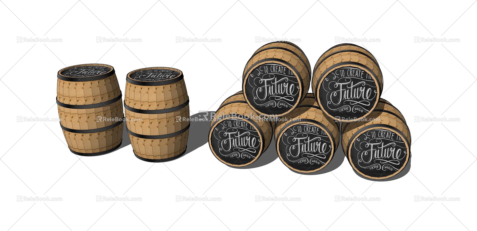 Industrial LOFT wine barrel wine cellar wine rack 3d model