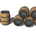 Industrial LOFT wine barrel wine cellar wine rack 3d model