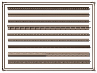 European-style plaster line carved line corner line decorative line 3d model