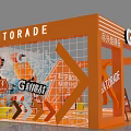 Gatorade Orange Display Booth With Drink Bottles And Scientific Quick Hydration 3d model