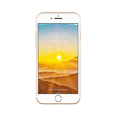 White Smartphone With Sunrise Background Screen Time Display And Slide To Unlock 3d model