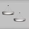 Two Modern White Circular Textured Pendant Lights For Interior Ceiling Design 3d model