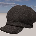 Black Knitted Hat With Brim Casual Style Soft Comfortable For Daily Use