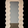 Decorative Mirror With Wave Shaped Frame For Modern Home Interior Decor 3d model