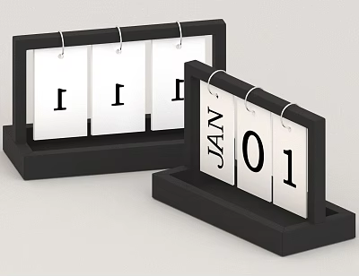 Desktop Calendar for Home Office with January 01 Date and Number 3d model Desktop Calendar for Home Office with January 01 Date and Number 3d model