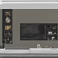 Modern TV Wall Design With Light Gray Cabinets Lit Display Shelves Decorative Items And Fireplace