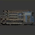 Vintage Rusty Dump Truck Models In Blue And Brown Colors On Dark Background