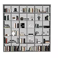 Modern Tall Bookcase With Multiple Shelves Books Decor And Ornaments 3d model
