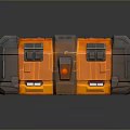 Orange And Gray Industrial Style Storage Box With Panel Structure For Daily Household Use