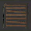 Wooden Cube Storage Box With Slatted Side Panels And Rustic Solid Wood Finish