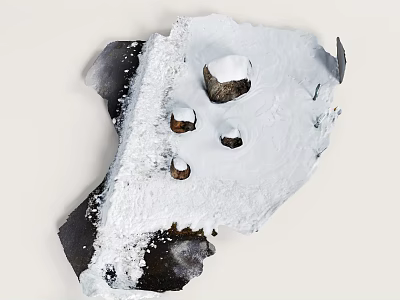 Natural Microtopography With Snow Covered Rocky Undulating Terrain 3d model