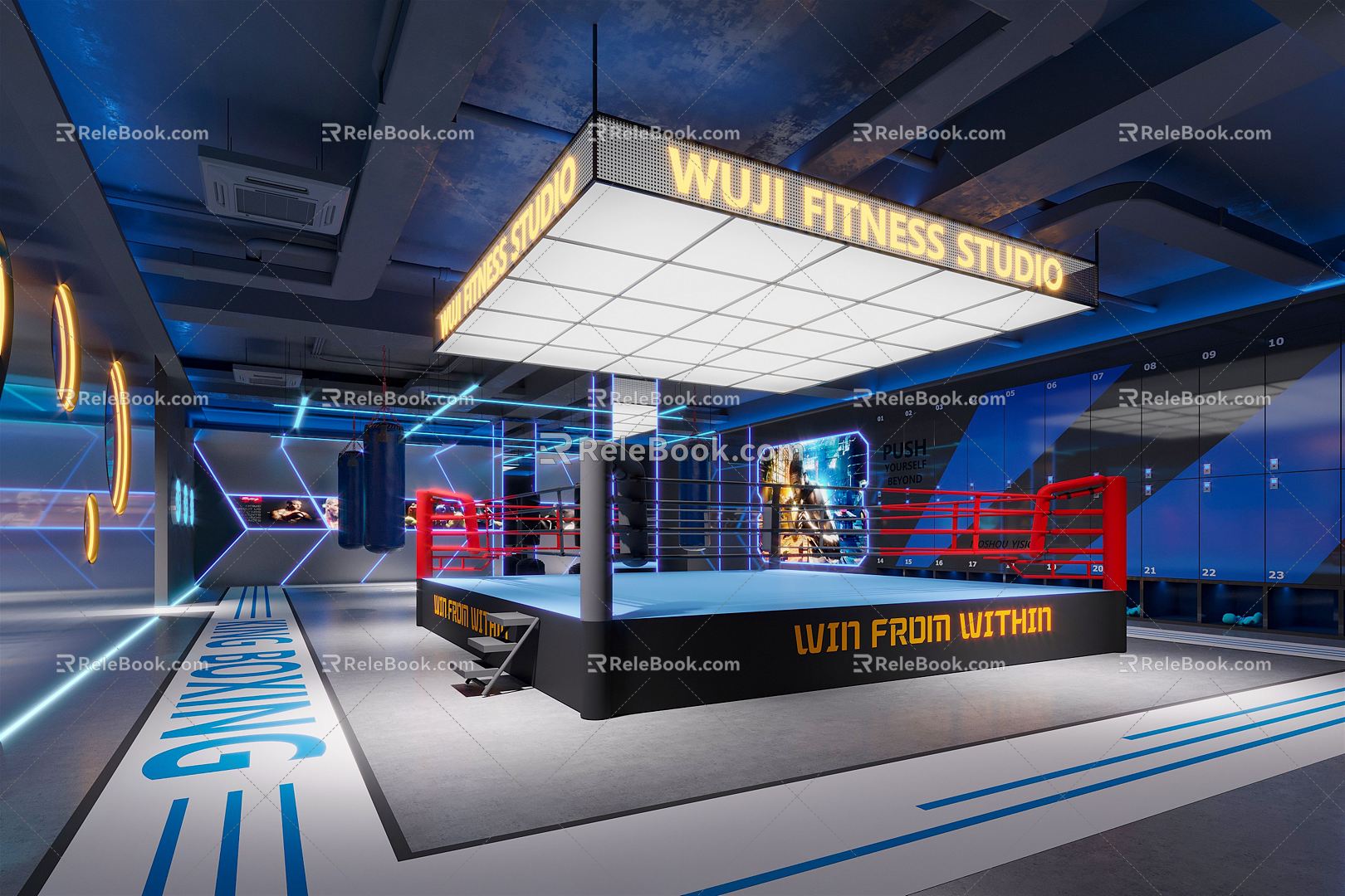 INDUSTRIAL LOFT Boxing Gym Gym Fight Area 3d model