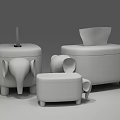 Stylish Modern Household Items With White Tissue Boxes And Clear Cotton Swab Holder