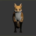 Game Movie Character 3D Model of Fox with Brown and White Fur Standing Pose 3d model
