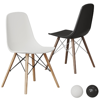 Nordic Dining Chair Combination Imus Chair 3d model