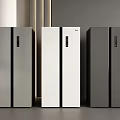 Modern Upright Refrigerators Featuring Gray White and Dark Gray Sleek Design 3d model