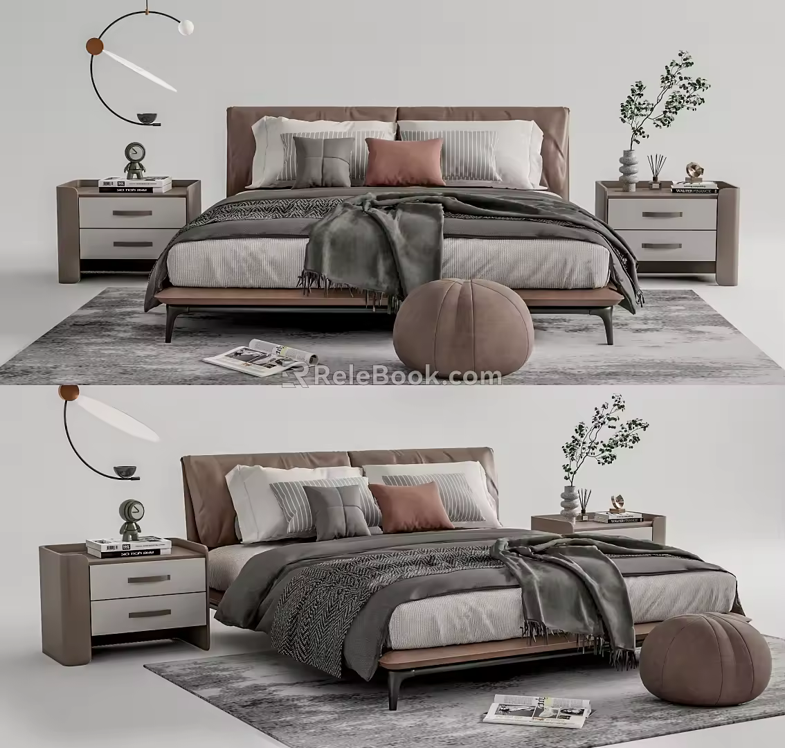 Modern Double Bed 3d model