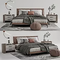 Modern Double Bed 3d model