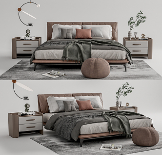 Modern Double Bed 3d model