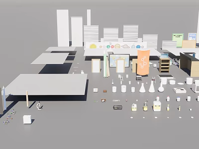 School Science Laboratory Setup With Lab Tables Scientific Equipment Beakers And Cabinets 3d model