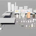 School Science Laboratory Setup With Lab Tables Scientific Equipment Beakers And Cabinets