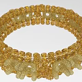 Golden Beaded Bracelet With Intricate Crystal Design And Decorative Pattern 3d model