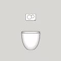 Wall Mounted Toilet With Wall Flush Panel And Sleek White Ceramic Design 3d model