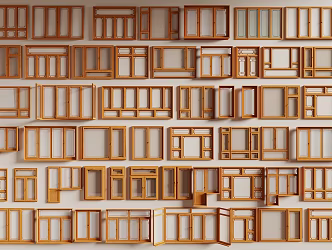 New Chinese style window combination casement window aluminum alloy window floor to ceiling window glass window sliding window 3d model