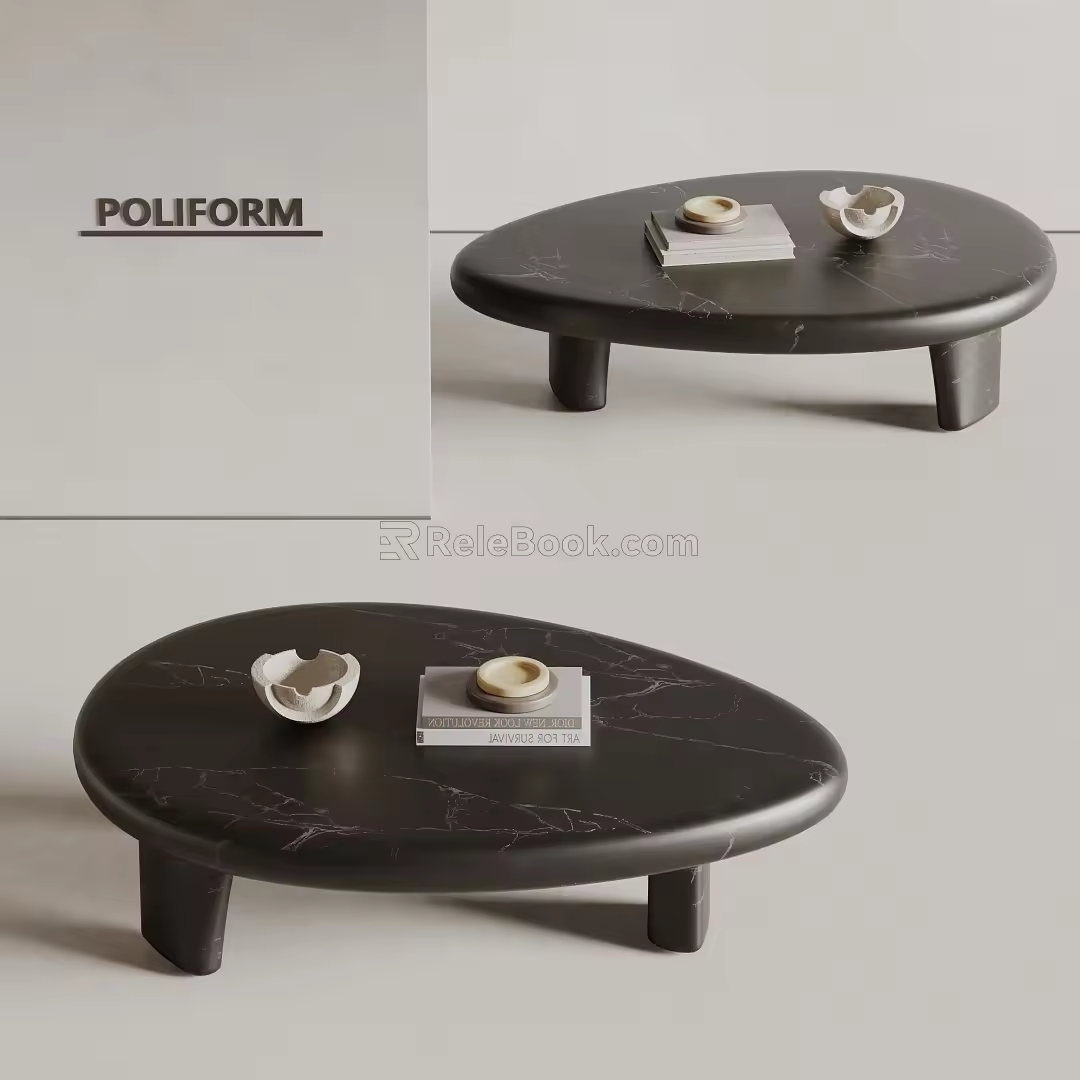Coffee Table Marble Coffee Table Simple Coffee Table Decorations poliform 3d model