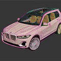 White BMW SUV With Black Roof And Orange Interior Silver Alloy Wheels