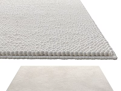 Light Beige Square Carpet with Soft Textured Design for Modern Home Decor 3d model