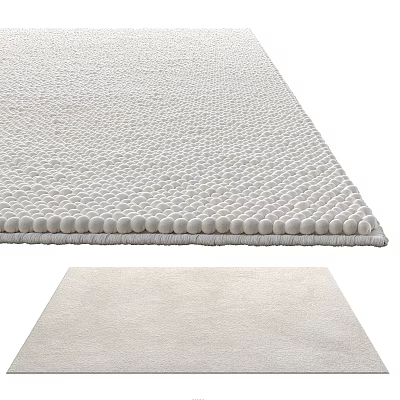 Light Beige Square Carpet with Soft Textured Design for Modern Home Decor 3d model