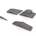 Architectural Gray Roof Models Featuring Various Shapes And Detailed Structures 3d model